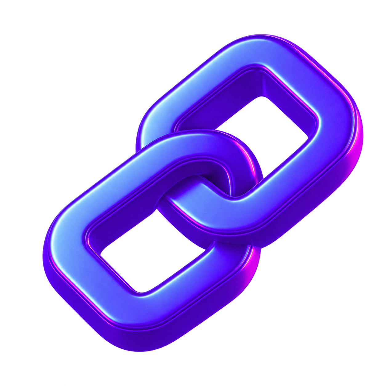 Purple 3D interlocking links representing API connectivity