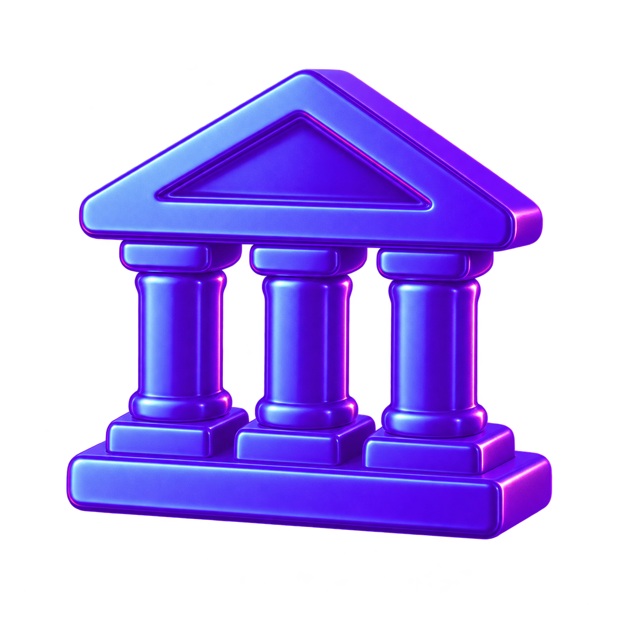 Purple 3D financial institution representing prime brokerage